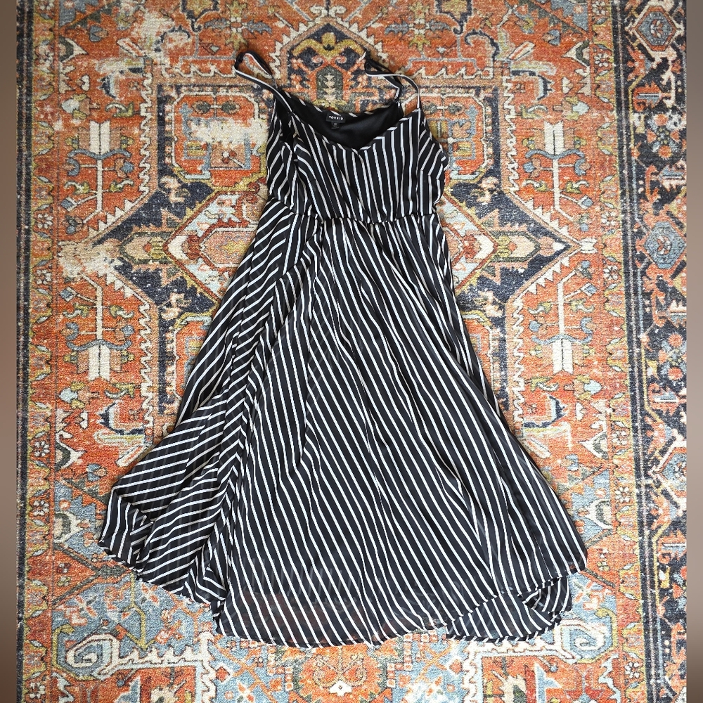 Torrid Black and White Striped Maxi Dress Size 00